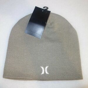 NEW Hurley Icon Staples Beanie Knit Cap Hat Adult Men's One Size Khaki